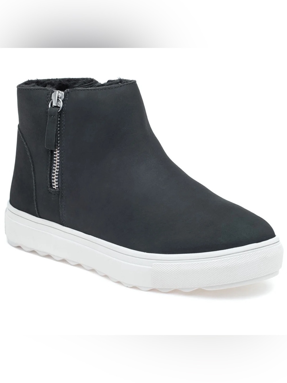 J/SLIDES Black Suede Zip Wedge Sneakers
